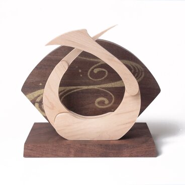 正月飾り　みへび巳蛇十二支干支置物鏡餅木製ウォールナット