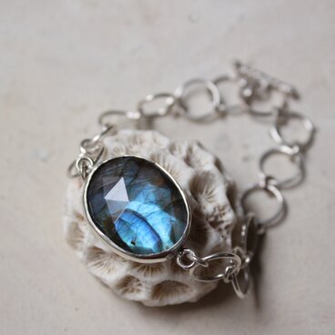 ラブラドライトのブレスレット　シルバー