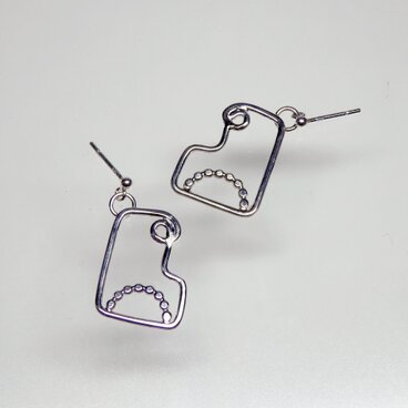 Silver Abstract Earrings