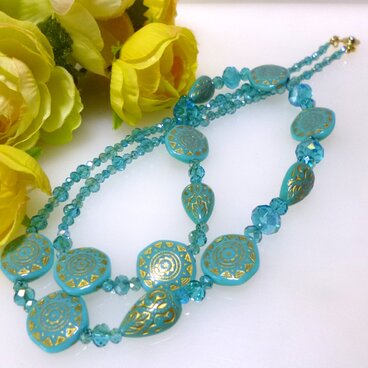 C0063 ターコイズカラーネックレス　