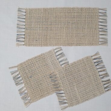 麻のコースター３枚セット