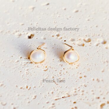 淡水パールのツイストポストピアス(14kgfキャッチ)