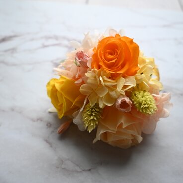 【プリザ】コサージュ　オレンジ