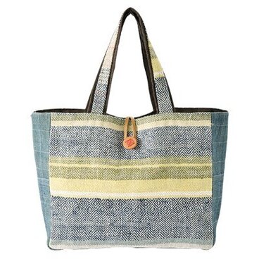 手織布のトートバッグ