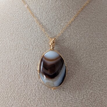 ボツアナアゲート　アフリカ産　女神巻き®　ペンダントトップ