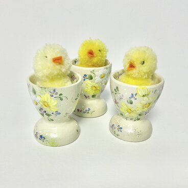 ヒヨコ付き、野の花のエッグスタンド(1点)