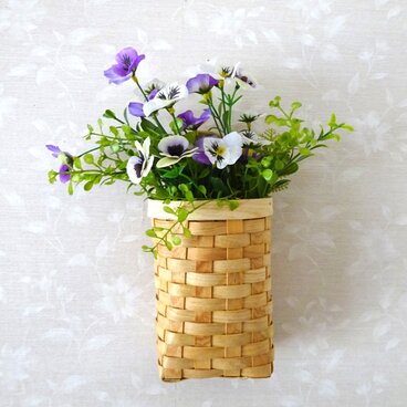 パンジー壁掛けかごアレンジ