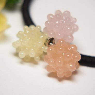 こんぺいとうのヘアゴム　シャーベット暖色系