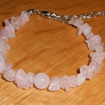 ローズクォーツのさざれ石ブレスレット#3