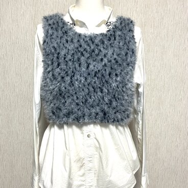 ゴマフアザラシ柄のファーベスト