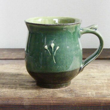 いっちんマグカップ（織部）