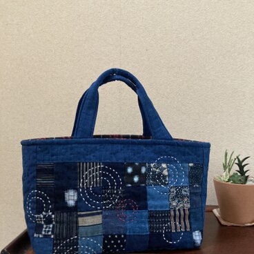 No. 382 藍染横長バッグ