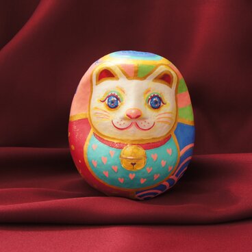 【◉SOLD】【招き猫だるま】 だるま 置き物 招き猫 富 商売繁盛 店舗｜infinity artist NAO