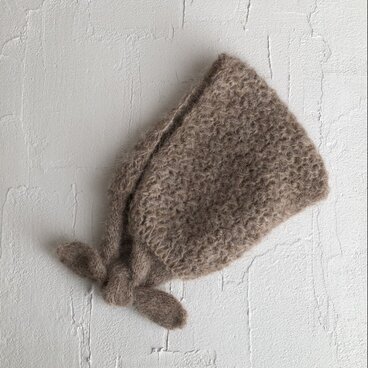 ふんわりアルパカウールのヘアバンド&スカーフ［2way］brown