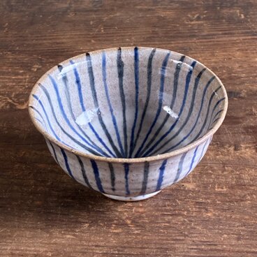 十草飯碗（青灰）　飯碗　めしわん　ご飯茶碗　茶碗　和陶器