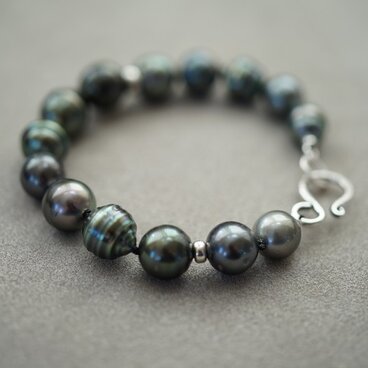 【drop】ブラックパールボリュームブレスレット