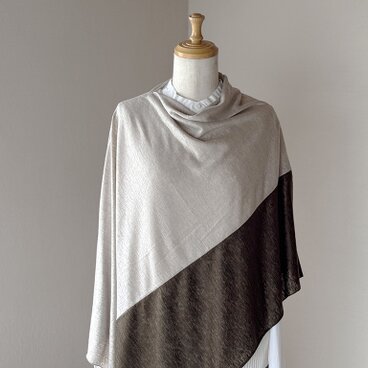 ベルギーリネン 3WAYポンチョストール［Tsumiki］　ナチュラル/オリーブ/ベージュ