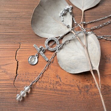 コイン＆３連ビーズ 長さスライドネックレス〔ｻｰｼﾞｶﾙｽﾃﾝﾚｽ〕 item17