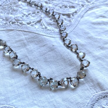 アールデコ　クリアグラス　リヴィエールネックレス