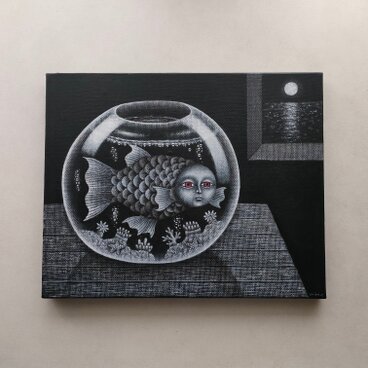 原画「海の見える部屋」キャンバス F3号