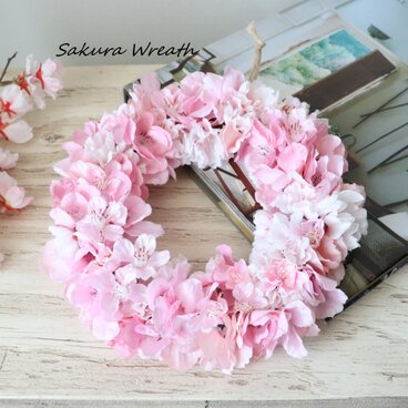 桜リース（アーティフィシャルフラワー）