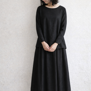 ★セットアップ★ブラックリネン♡プルオーバー＆ギャザースカート・セレモニー・卒業卒園