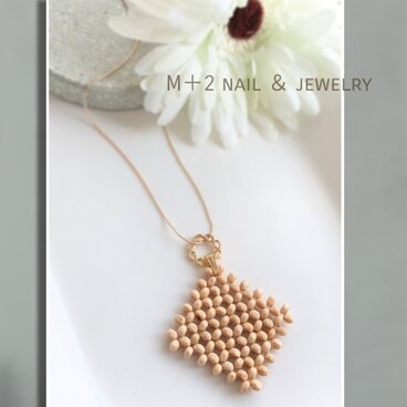 送料無料◆ウッドスクエア　ロングネックレス　ネックレス　