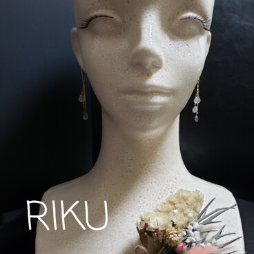 (天然石)モスアクアマリンのピアス