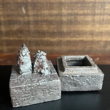 雛　香合(陶匣)　焼締&黒釉　No.3