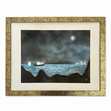 旅は続く-Journey of cats（パステル画・原画）　6号