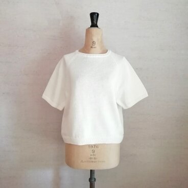 【新色♡】冷感素材＆通気性◎コットン100％ギマ加工　ラグランポンチョプルオーバー　オフホワイト