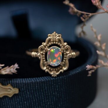 メキシコオパールのアンティークミラーリング