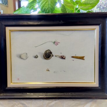 油彩・テンペラ「蜂の巣のある静物」