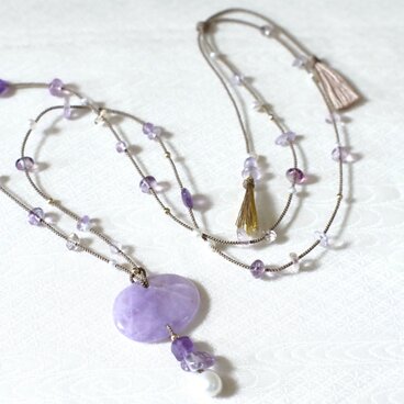 手組み組紐ネックレス "スミレ Violetta"