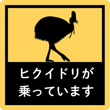 ヒクイドリが乗っています