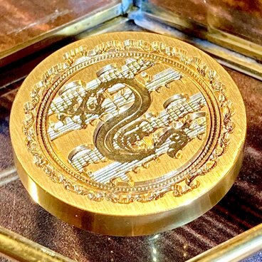 シーリングスタンプ　ヘッド　イニシャル　S　音楽　楽器　楽譜