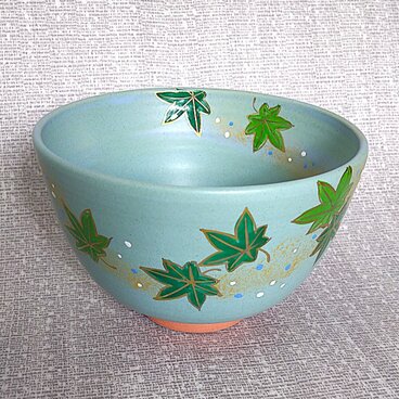 【大特価】【新商品】　東山深山造　色絵青楓図茶碗　【紙箱