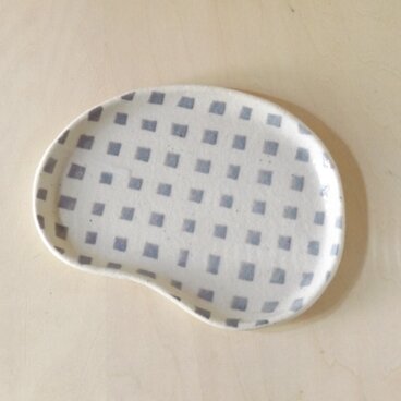 ブルーの豆プレート（ブロック）