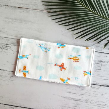 ヘリコプターと飛行機　ハーフハンカチ　ガーゼハンカチ　タオルハンカチ　ダブルガーゼ　プチギフト　名入れ