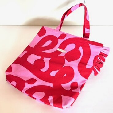 フリル付トート　ピンク　受注製作