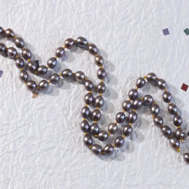 ブラウンパール＆イエローコード のネックレス（２WAY）