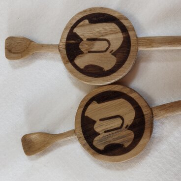 両面名入彫り　木のかんざし