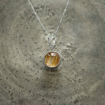 SV カボションルチル×モアッサナイト　ペンダント