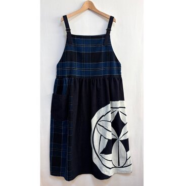 筒描き古布のジャンパースカート