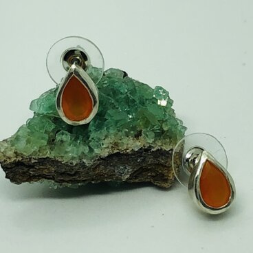 ドロップカーネリアン　ピアス　925