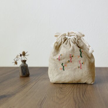 小さめ ミニ巾着 ポーチ　uneune