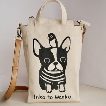 インコとワンコのお散歩ショルダーバッグ ＊受注製作＊