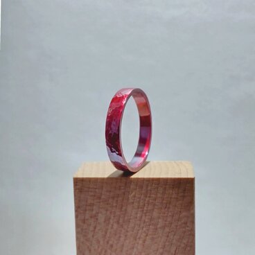 【緋銅】槌目リング3.5mm幅