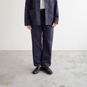 cotton herringbone work pants/faded navy