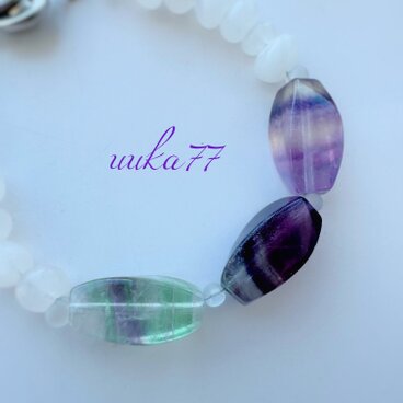 Fluorite＊White Quartz ブレス
